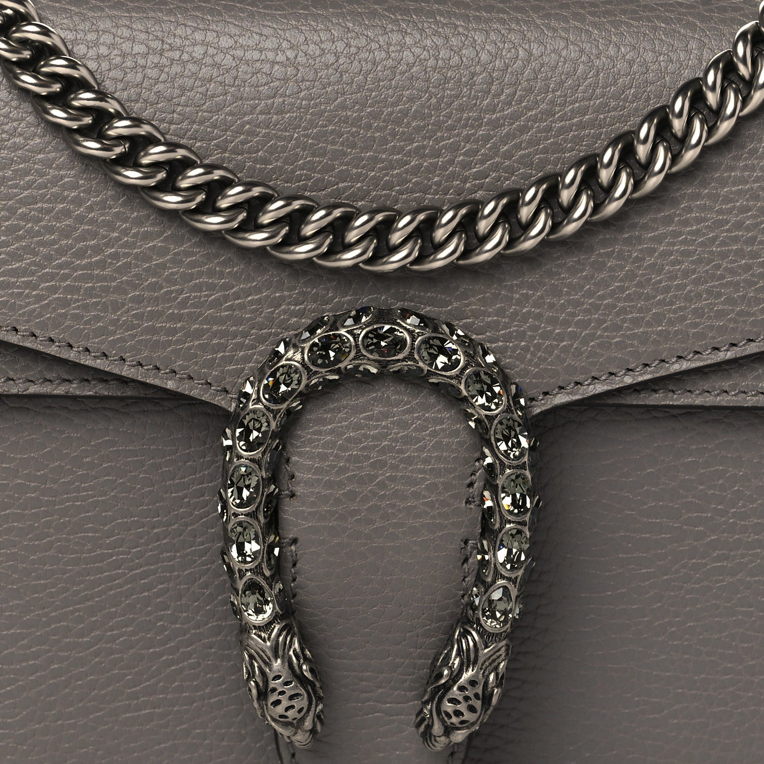 Gucci Pebbled Calfskin Small Dionysus Shoulder Bag Dusty Grey 9 of 11