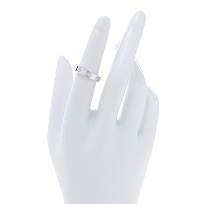 Cartier 18K White Gold Diamond 4mm LOVE Wedding Band Ring 51 5.75 2 of 4