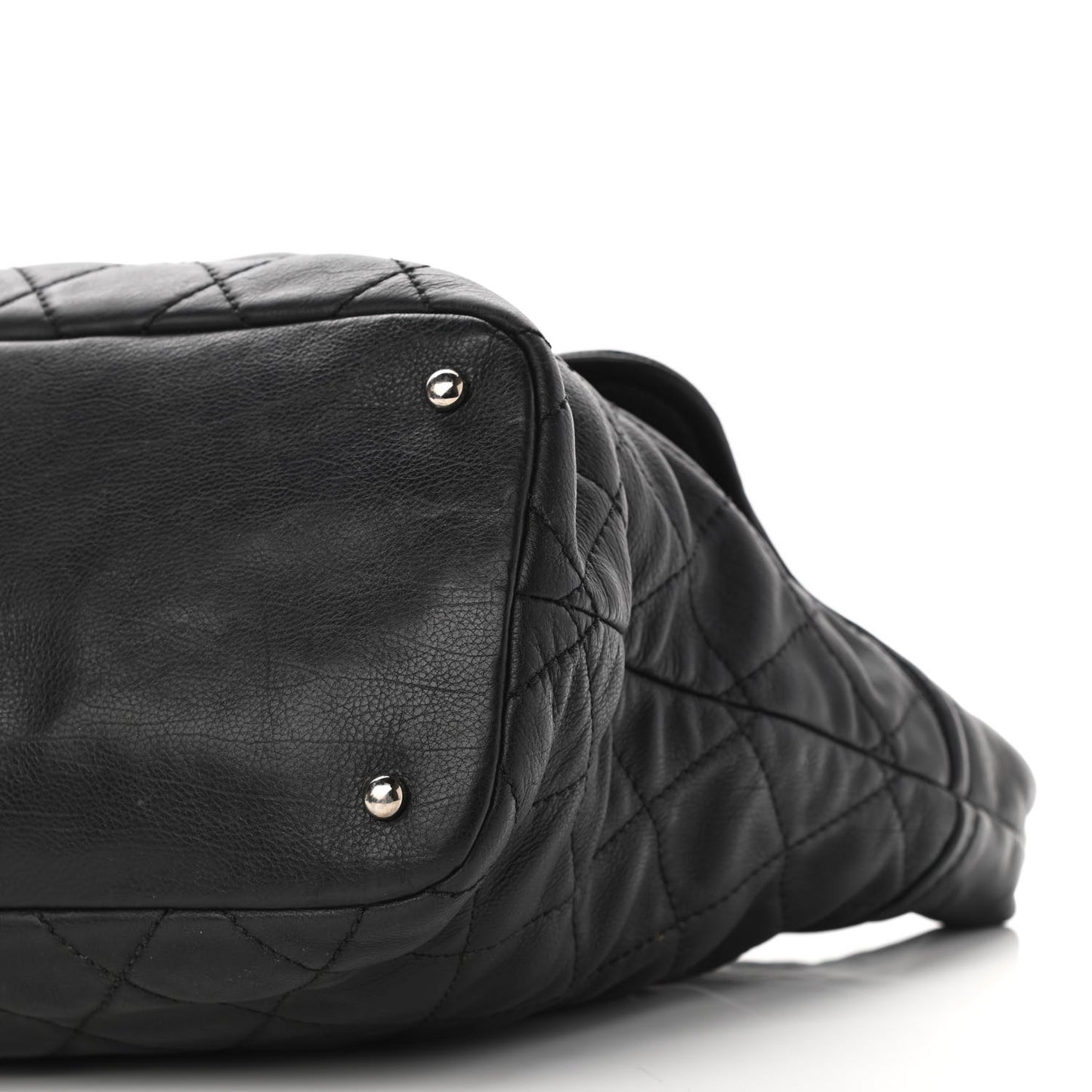 Calfskin Large Front Flap Tote Black
