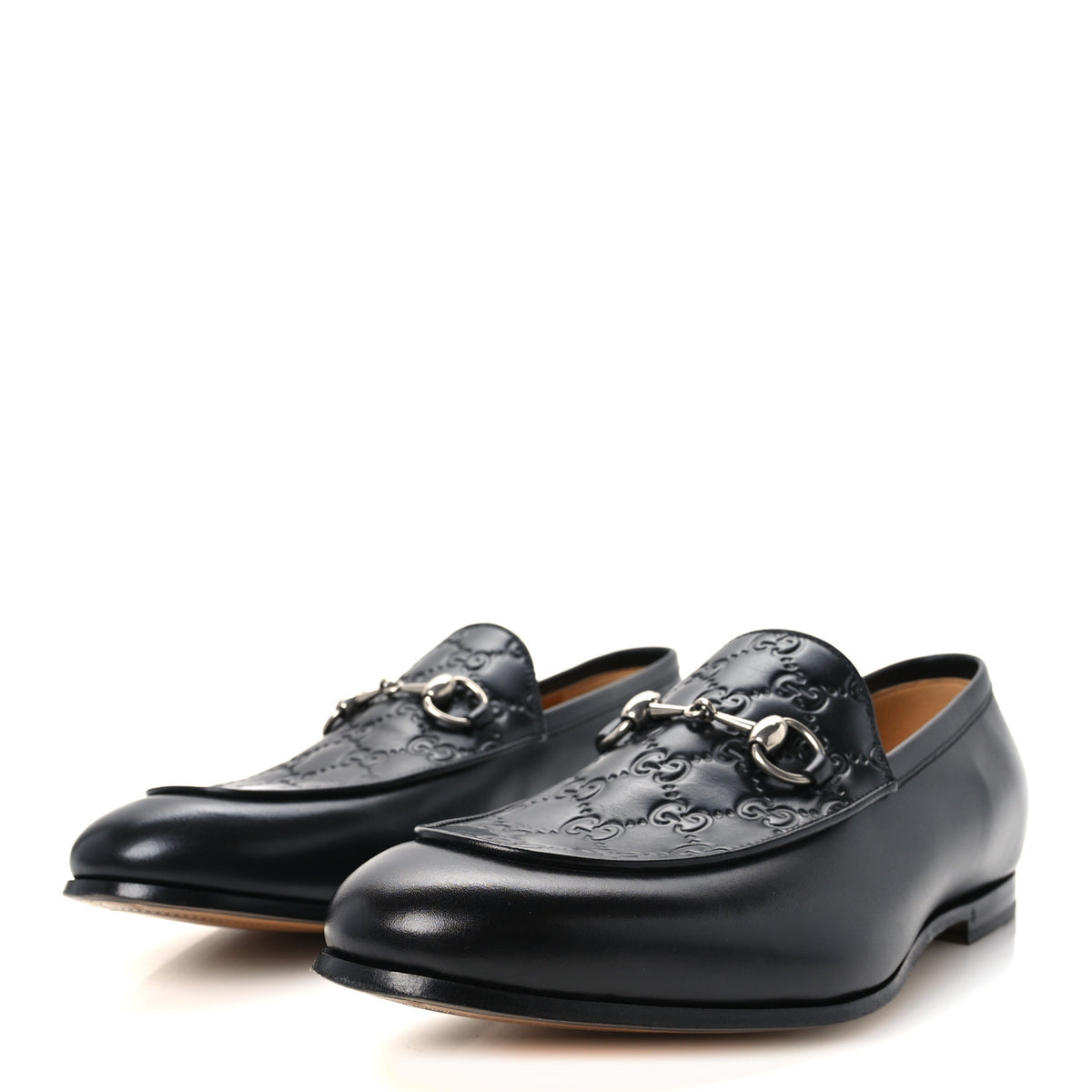 Gucci Guccissima Real Betis Glamour Calfskin Mens Jordy Horsebit Loafers 9 Black 4 of 10