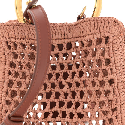 Chloe Raffia Calfskin Mini Summer Banana Tote Summery Beige 8 of 11