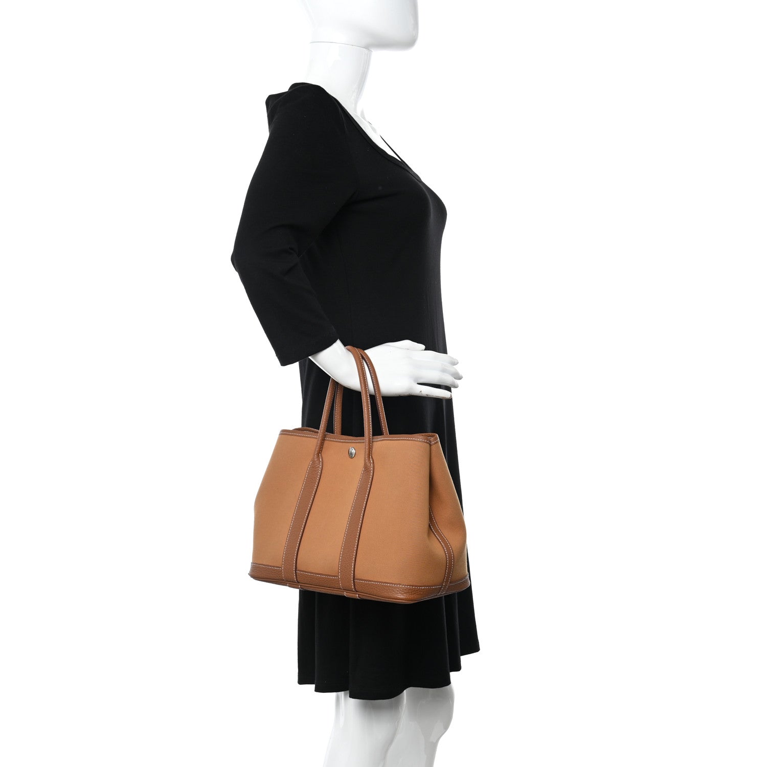 Hermes Toile Militaire Vache Country Verso Garden Party 30 TPM Gold Dune Magnolia 3 of 13