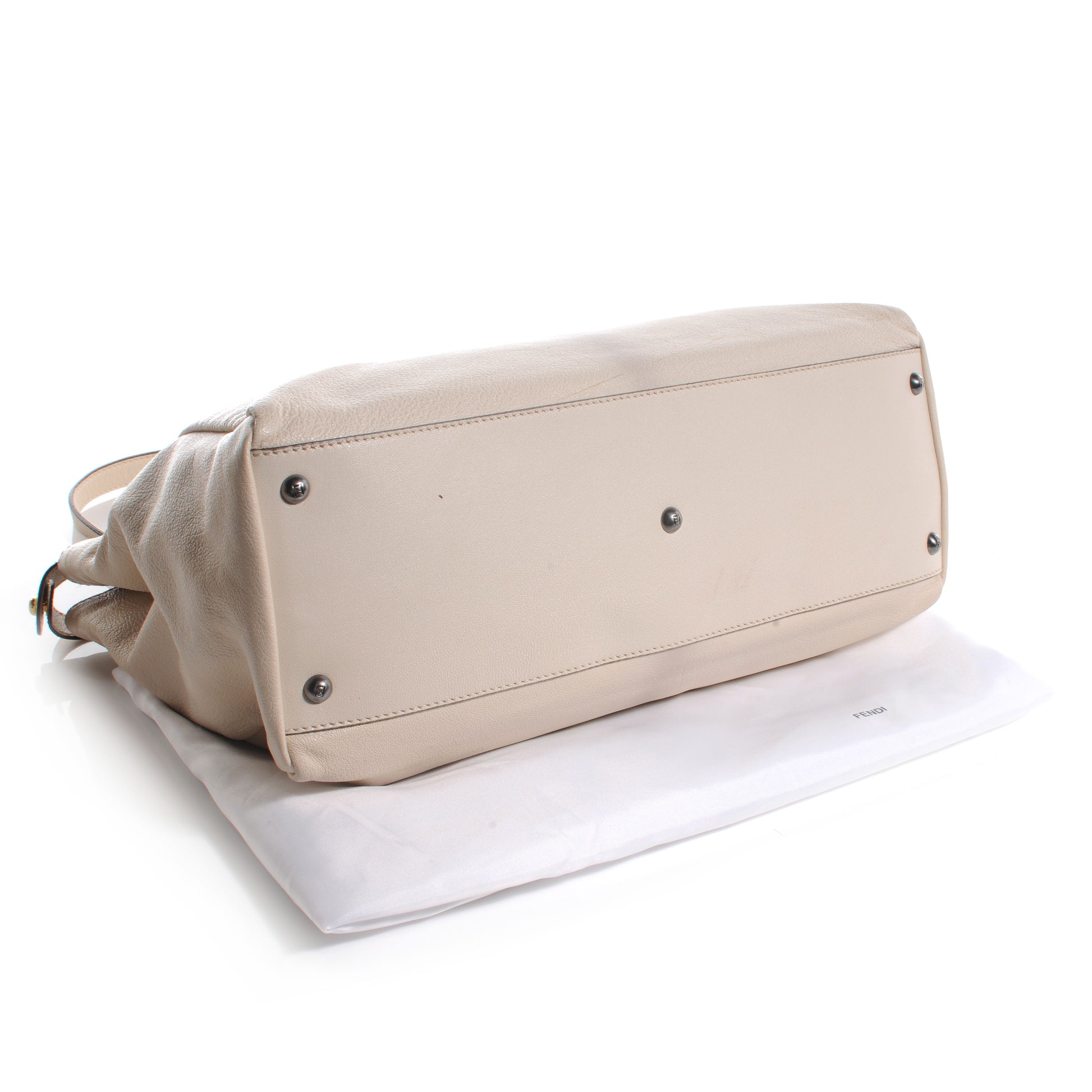 Fendi Goatskin Calf Hair Leopard Print Large Peekaboo Iconic Satchel Beige 4 of 11