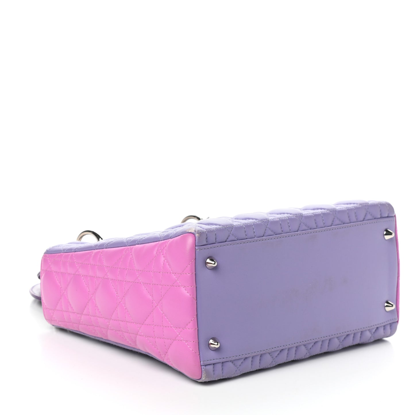 Lambskin Cannage Medium Bi-Color Lady Dior Pink Purple