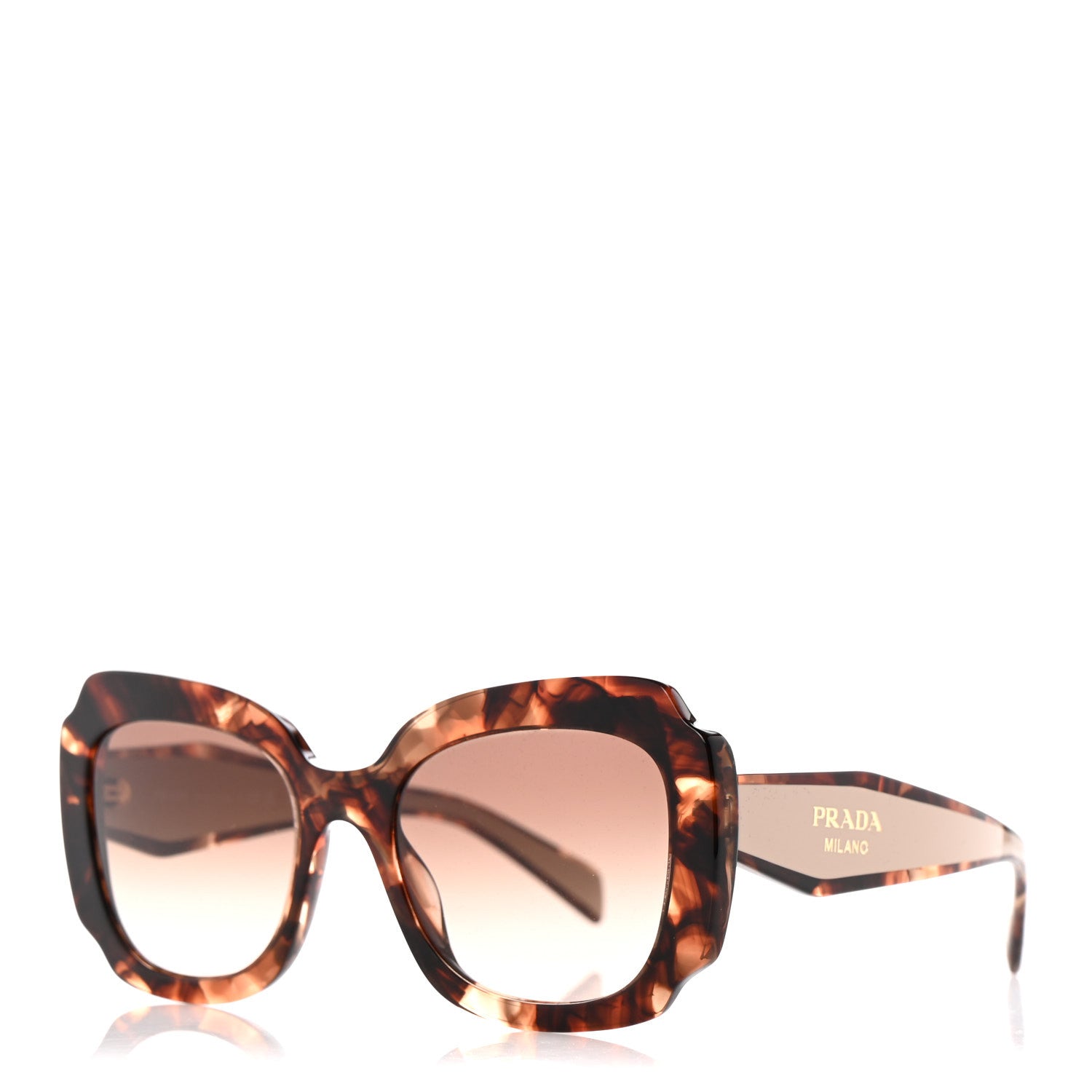 Prada Acetate Square Sunglasses SPR 16Y Havana Beige 1 of 8