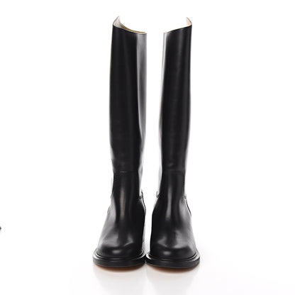 Chanel Calfskin Logo Riding Boots 39 Black 2 of 8