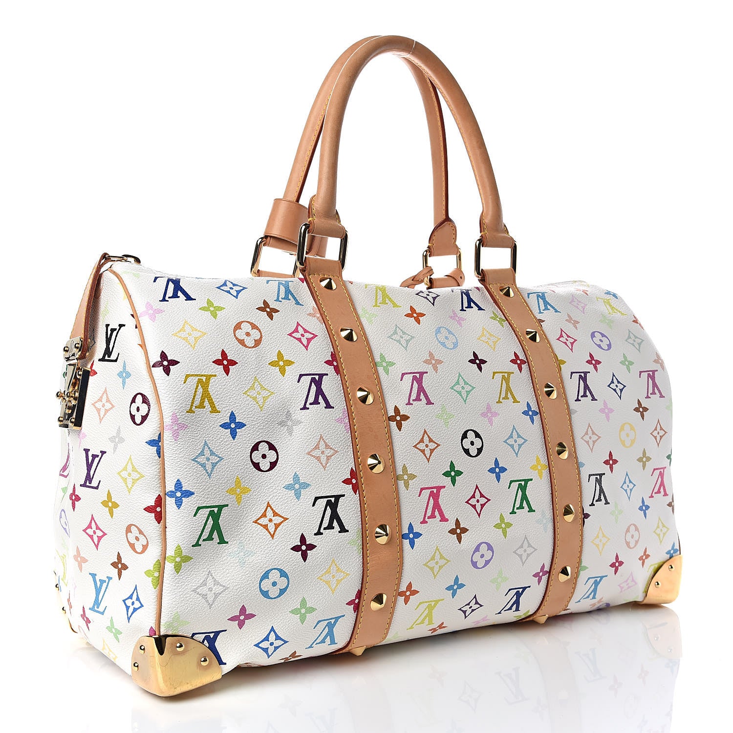 Louis Vuitton Monogram Multicolor Keepall 45 White 3 of 16