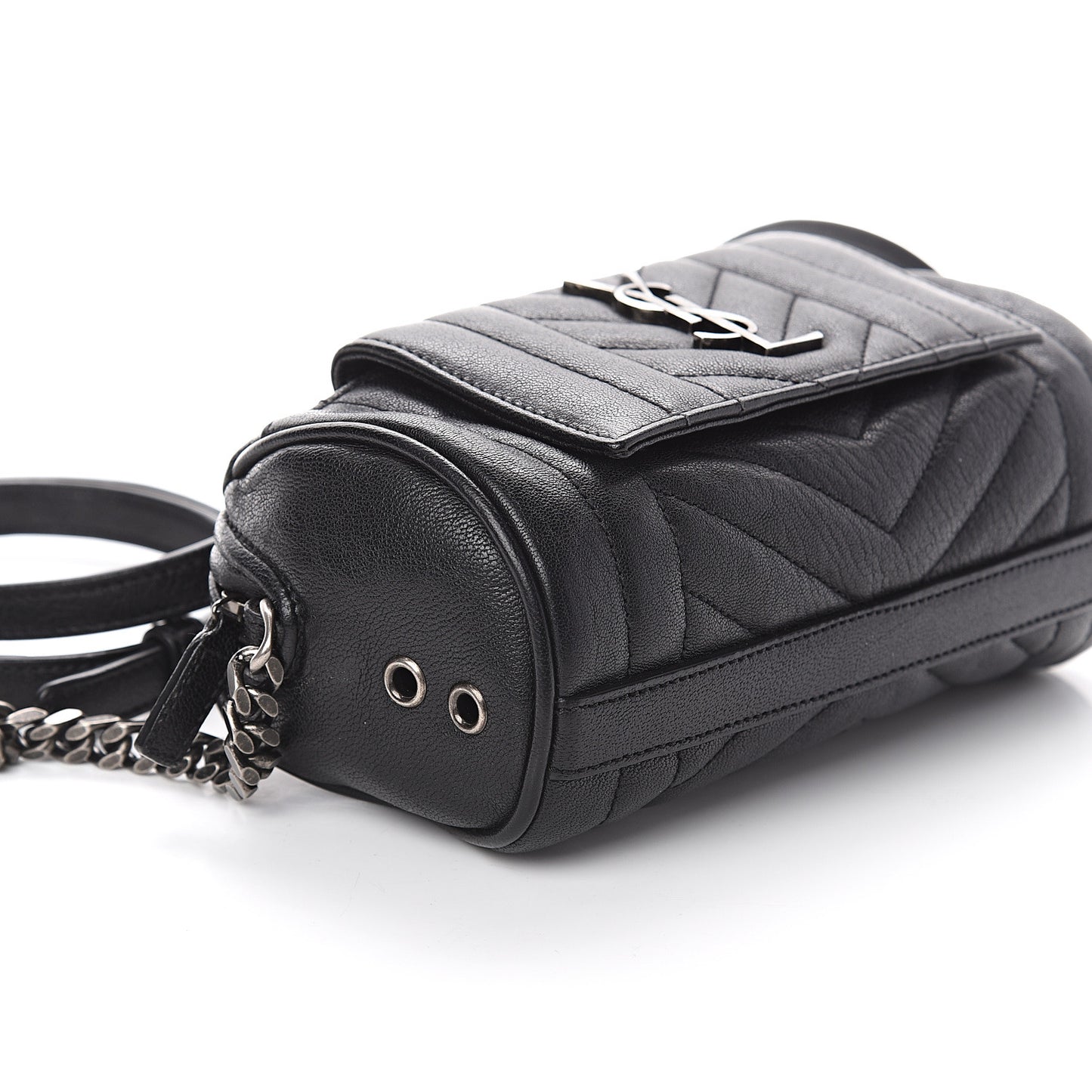 Lambskin Matelasse Monogram East West Rider Bag Black