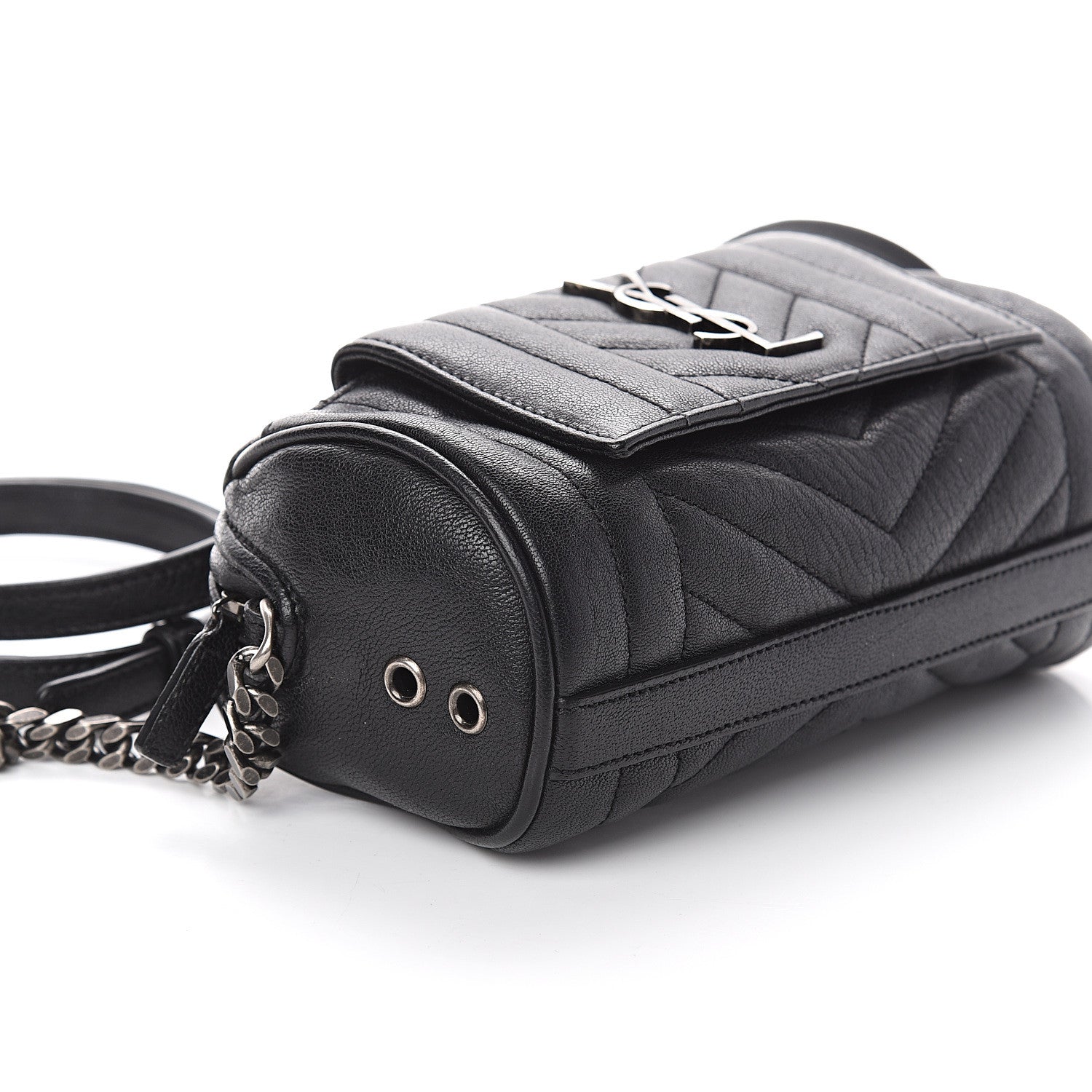 Saint Laurent Lambskin Matelasse Monogram East West Rider Bag Black 7 of 8