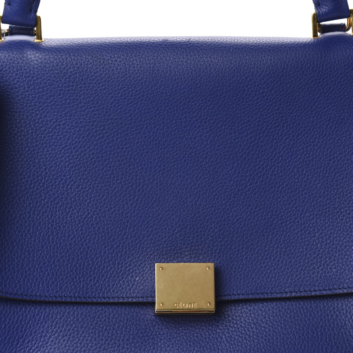 Drummed Calfskin Suede Small Trapeze Indigo