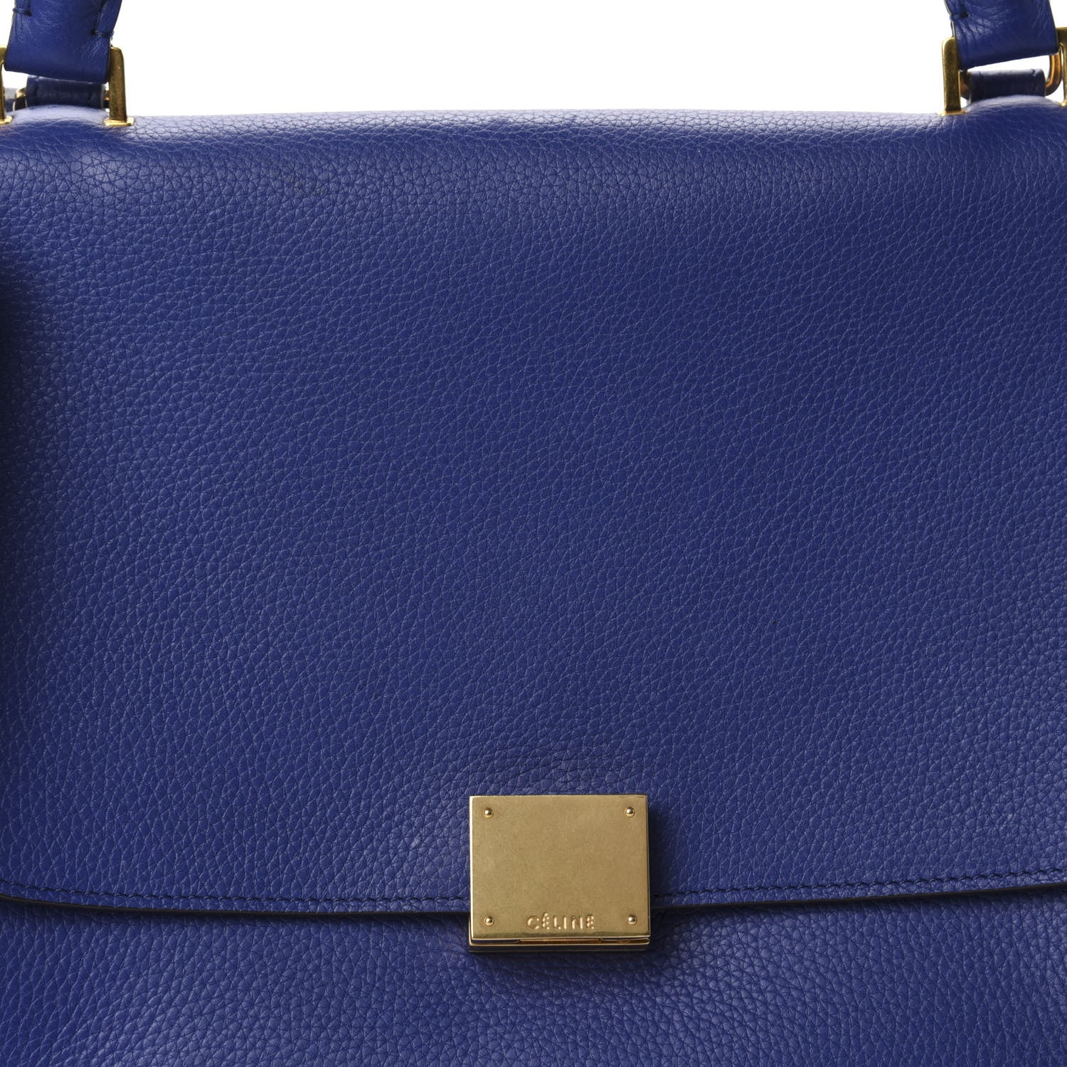 Celine Drummed Calfskin Suede Small Trapeze Indigo 11 of 11