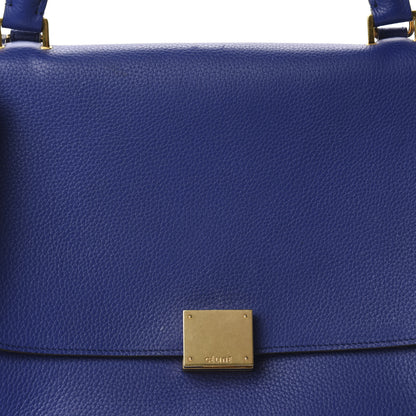 Celine Drummed Calfskin Suede Small Trapeze Indigo 11 of 11