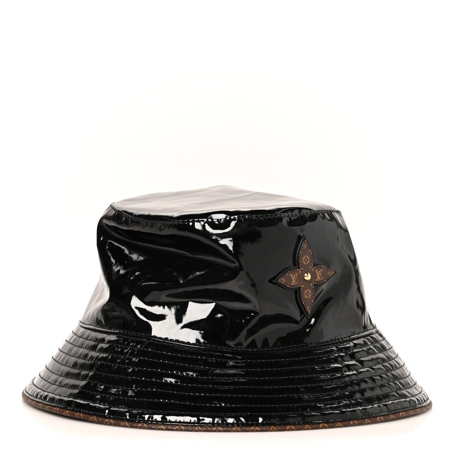 Louis Vuitton Patent Monogram Bob Bucket Hat S Black 2 of 7