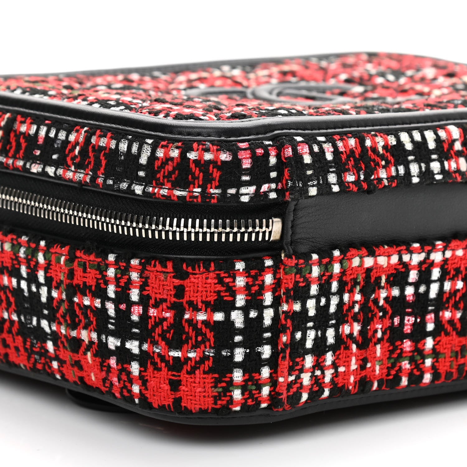 Chanel Tweed Quilted Medium CC Filigree Vanity Case Red 8 of 9