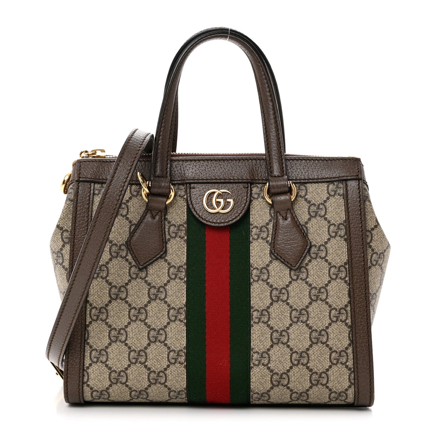 GG Supreme Monogram Small Ophidia Tote Bag Brown