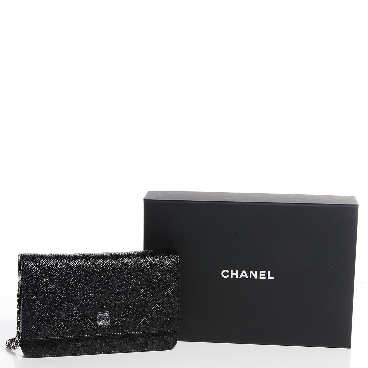 Caviar Quilted Wallet On Chain WOC Black