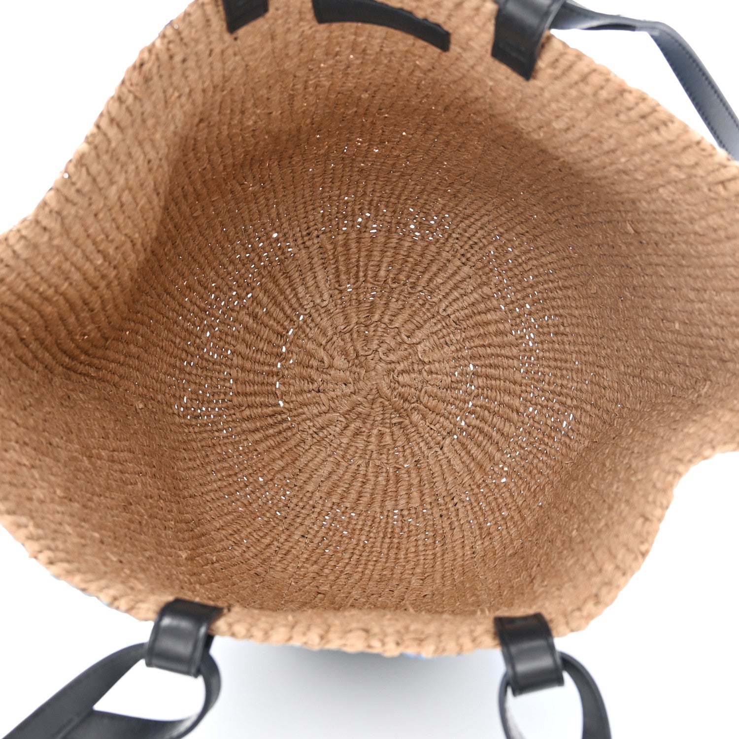 Chloe Raffia Calfskin Large Basket Tote Blue Multicolor 5 of 9