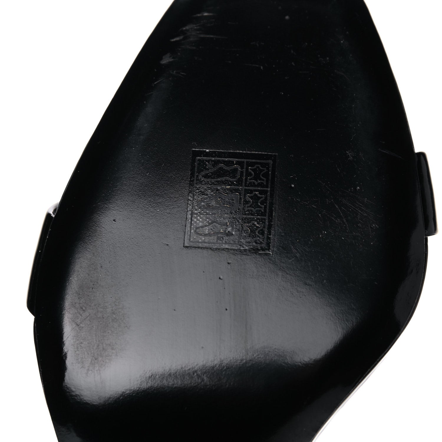 Saint Laurent Patent Calfskin Crystal Amber Bow 85 Ankle Strap Sandals 40.5 Black 10 of 15