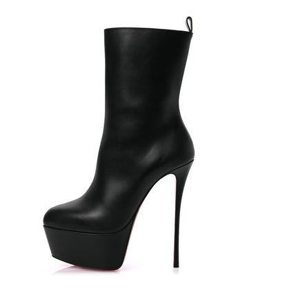 Christian Louboutin Calfskin Dolly Alta Booty 160 Ankle Boots 40 Black 1 of 11
