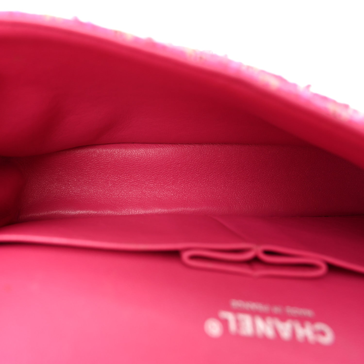 Chanel Tweed Quilted Medium Double Flap Hot Pink 5 of 12