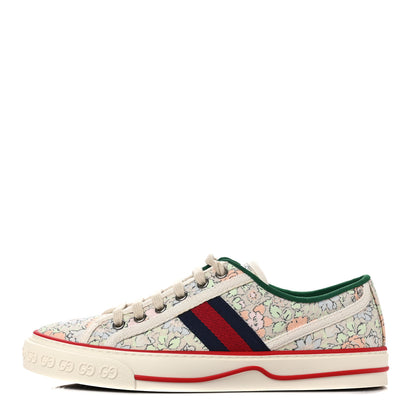 Gucci X LIBERTY OF LONDON Canvas Web Tracy Print Womens 1977 Tennis Sneakers 38.5 Mint Peach Mystic White 1 of 8
