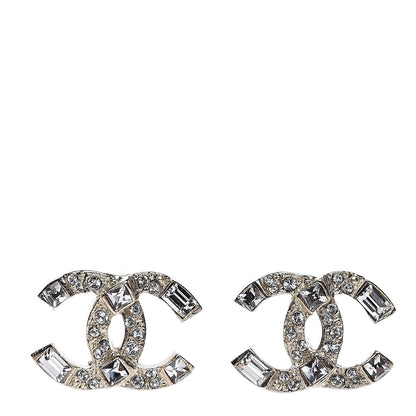Chanel Crystal Baguette CC Earrings Gold 1 of 5