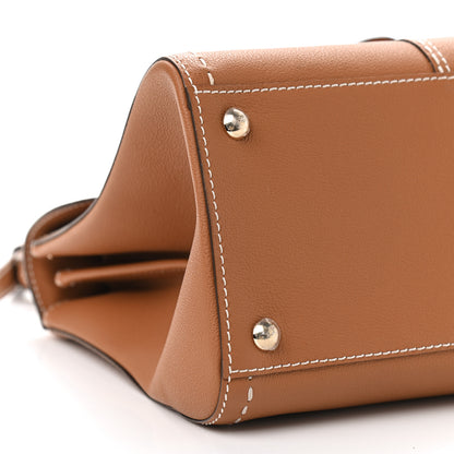 Delvaux Grained Calfskin Rodeo Surpique MM Brillant Satchel Vegetal Ivory 10 of 11