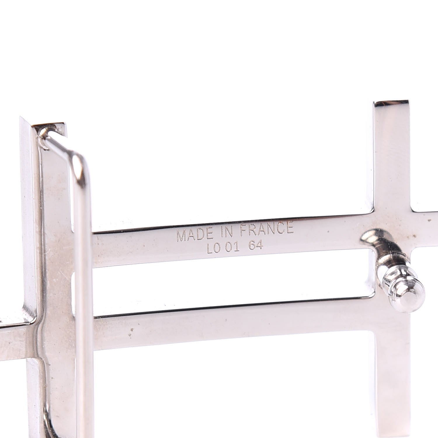 Hermes Palladium Au Carre 32mm Double H Belt Buckle 4 of 4