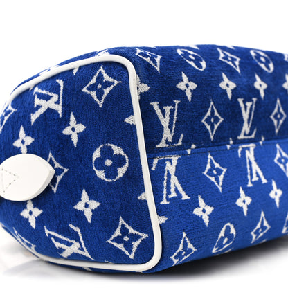 Louis Vuitton Jacquard Velvet Monogram LV Match Speedy Bandouliere 20 Blue 8 of 9
