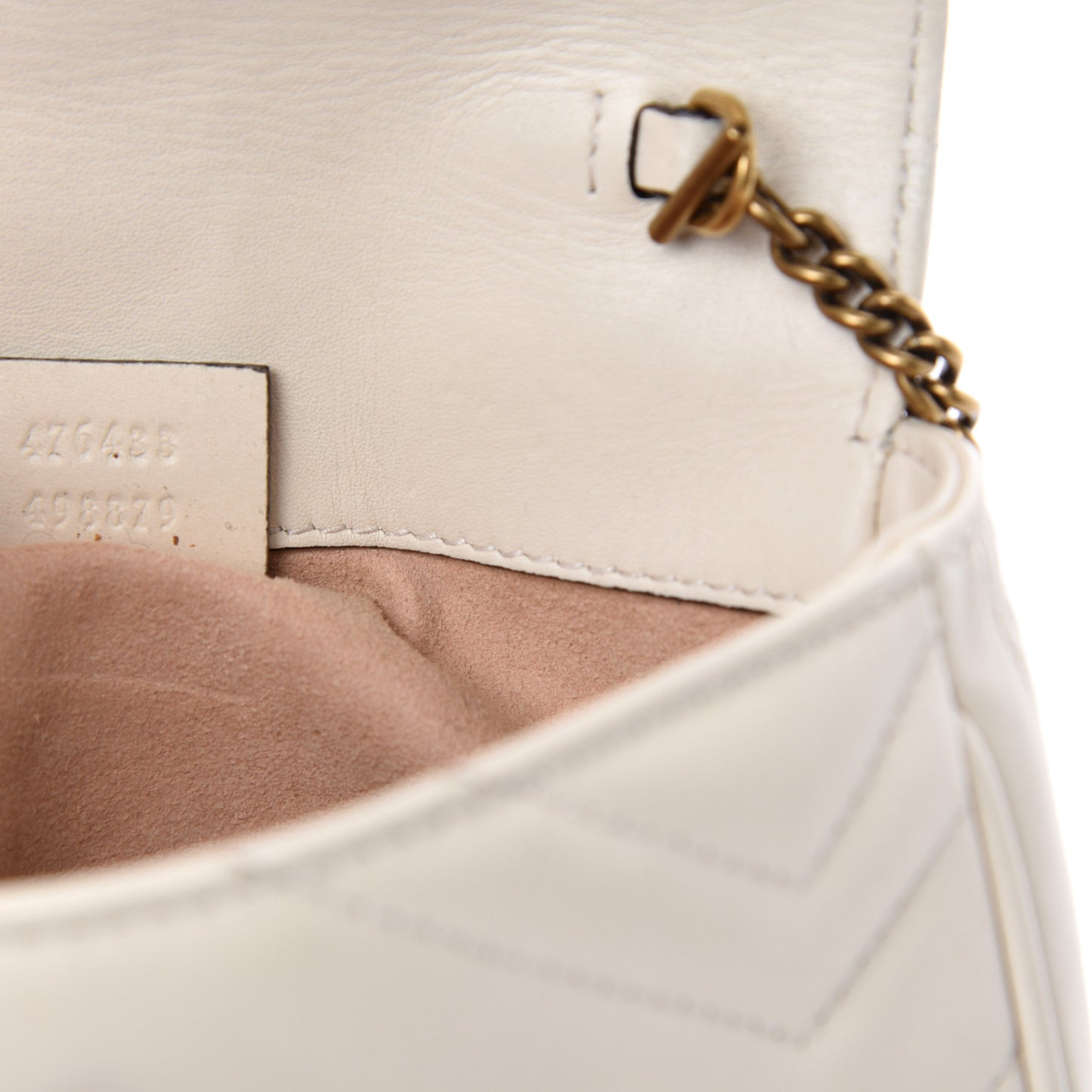 Calfskin Matelasse Super Mini GG Marmont Shoulder Bag White