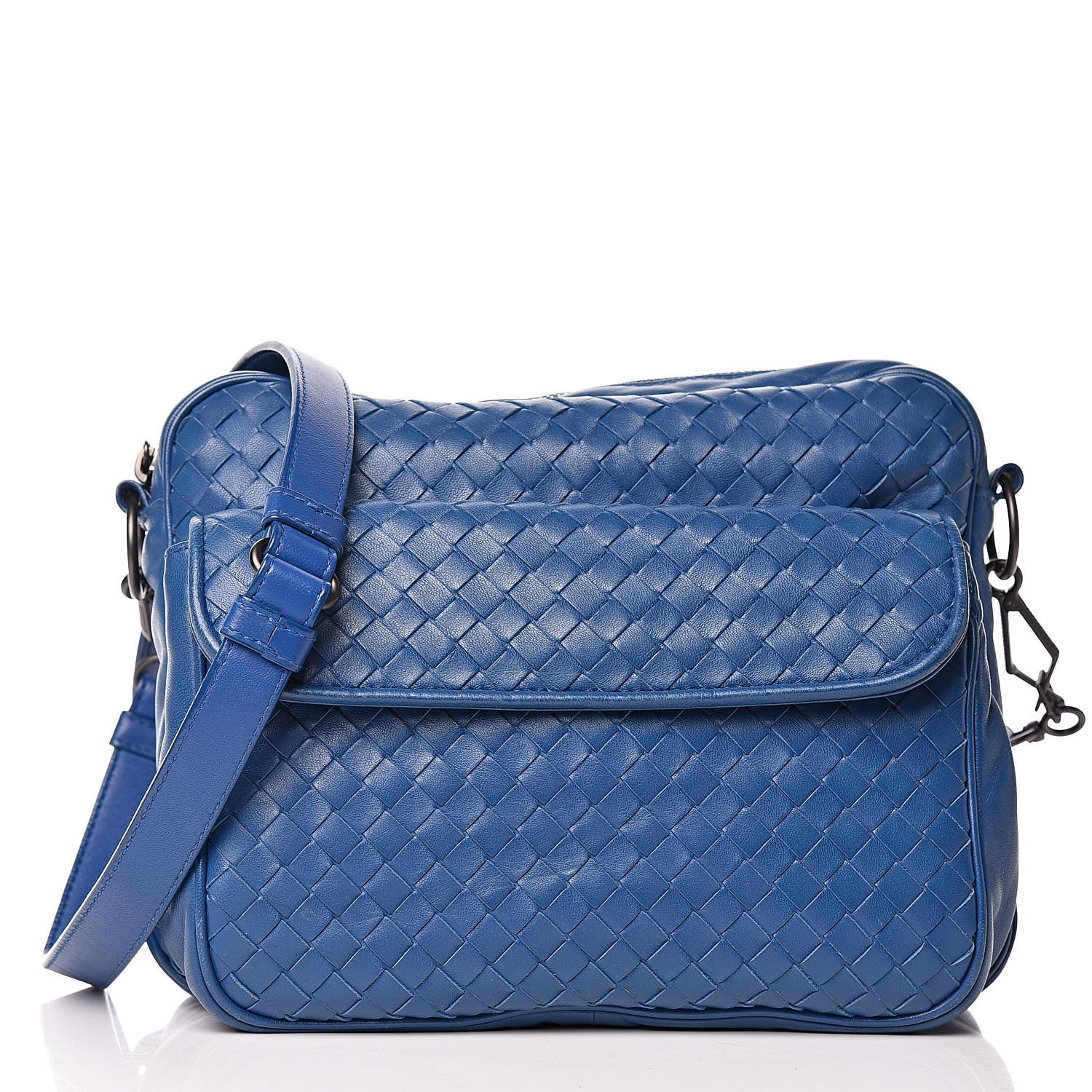 Bottega Veneta Nappa Intrecciato Messenger Bag Blue 1 of 10