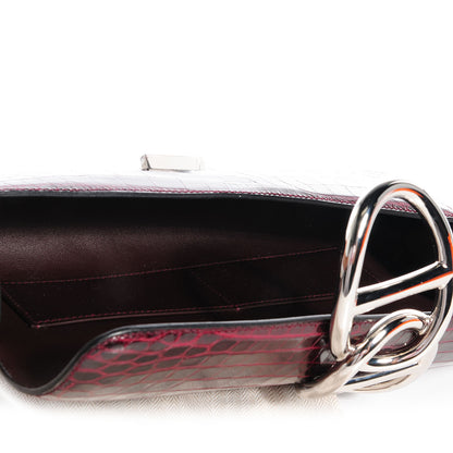 Hermes Shiny Niloticus Crocodile Egee Clutch Bordeaux 6 of 14