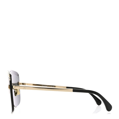Chanel Metal Shield Sunglasses 71507 Gold 3 of 8
