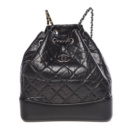 Chanel Aged Calfskin Quilted Small Gabrielle Backpack Black 1 of 10