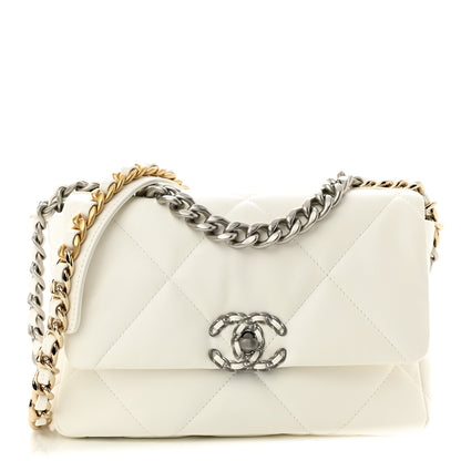 Chanel Lambskin Quilted Medium Chanel 19 Flap White 1 of 11