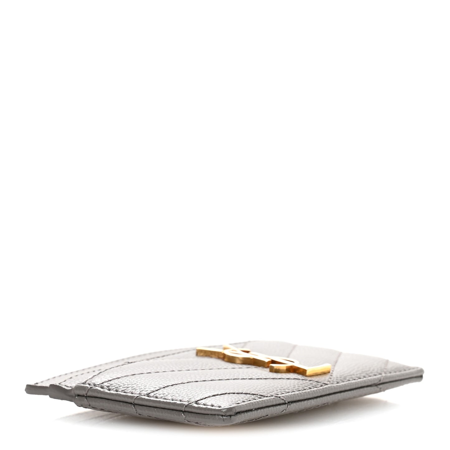 Grain De Poudre Matelasse Chevron Monogram Credit Card Case Earth