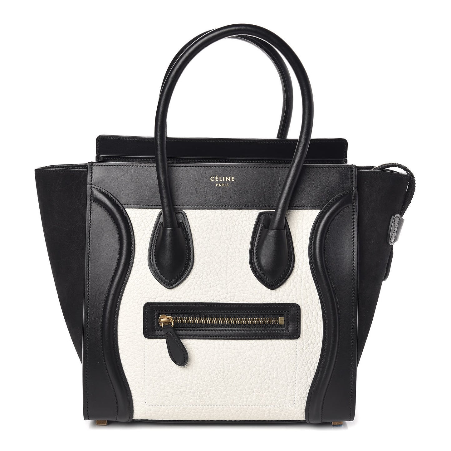 Bullhide Calfskin Micro Bi-Color Luggage Black White