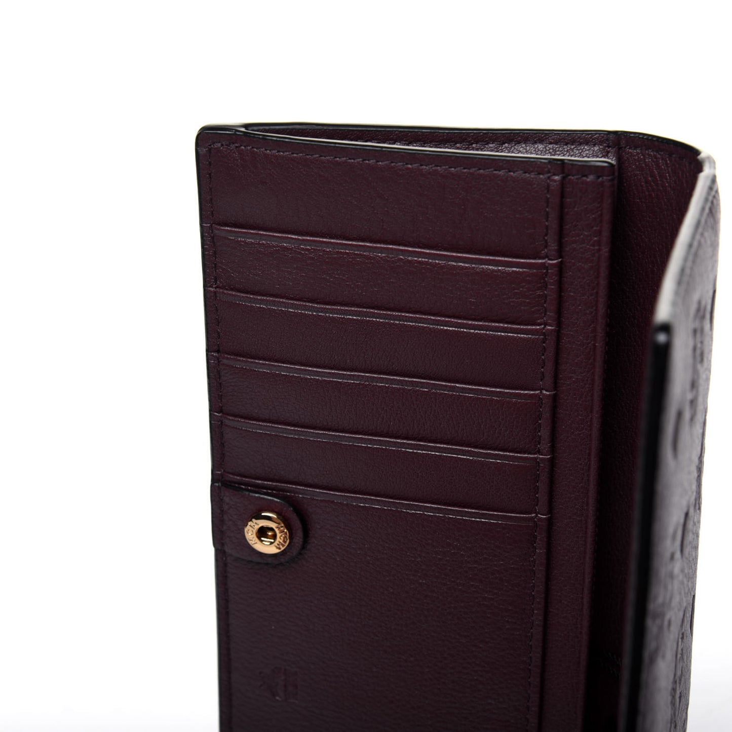 Calfskin Signature Monogram Klara Two Fold Wallet Rustic Brown