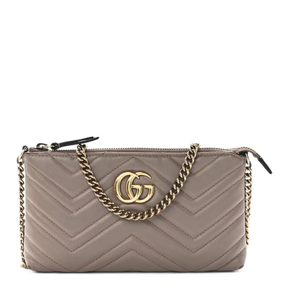 Gucci Calfskin Matelasse Mini GG Marmont Chain Bag Porcelain Rose 1 of 10