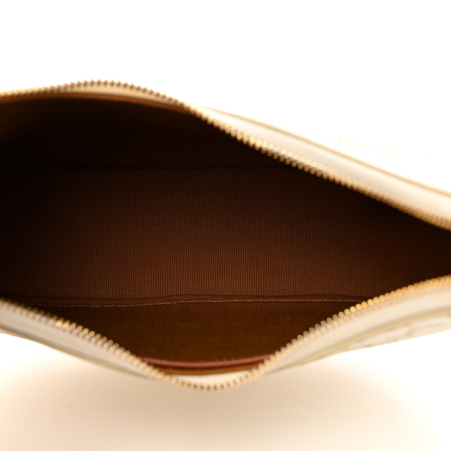 Canvas Calfskin Ava Triomphe Shoulder Bag White