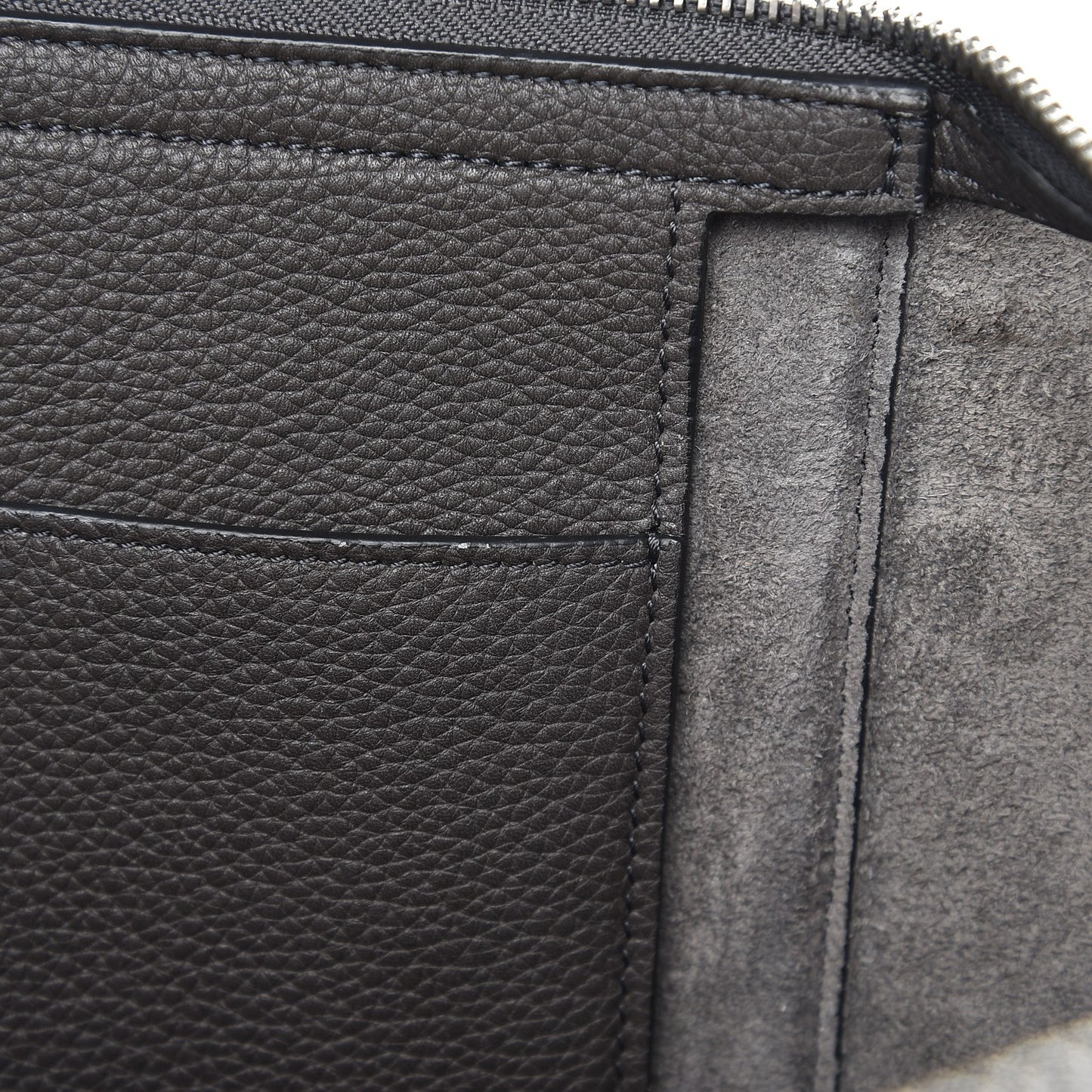 Baby Grained Calfskin Small Tri-Fold Bag Anthracite