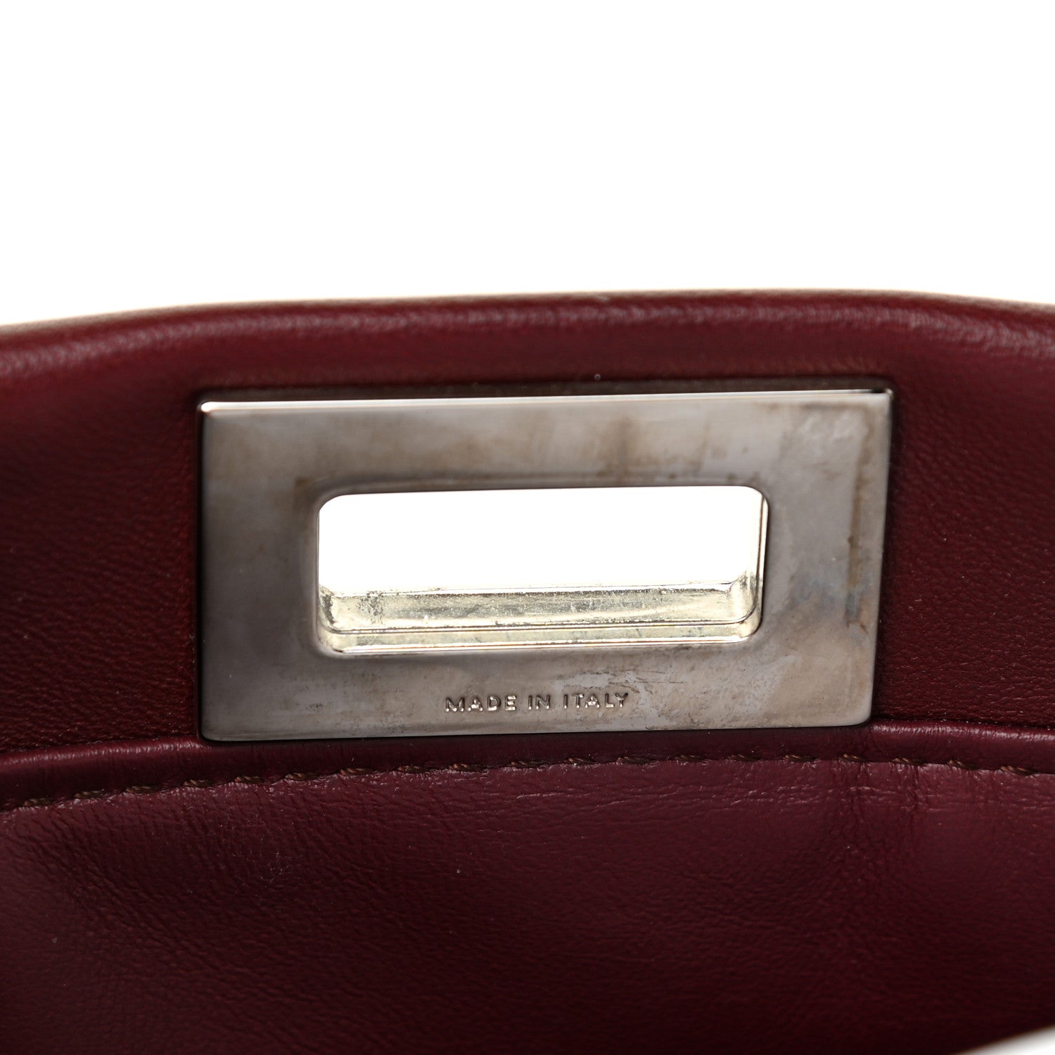 Fendi Nappa Mini Peekaboo Iconic Satchel Bordeaux 8 of 19