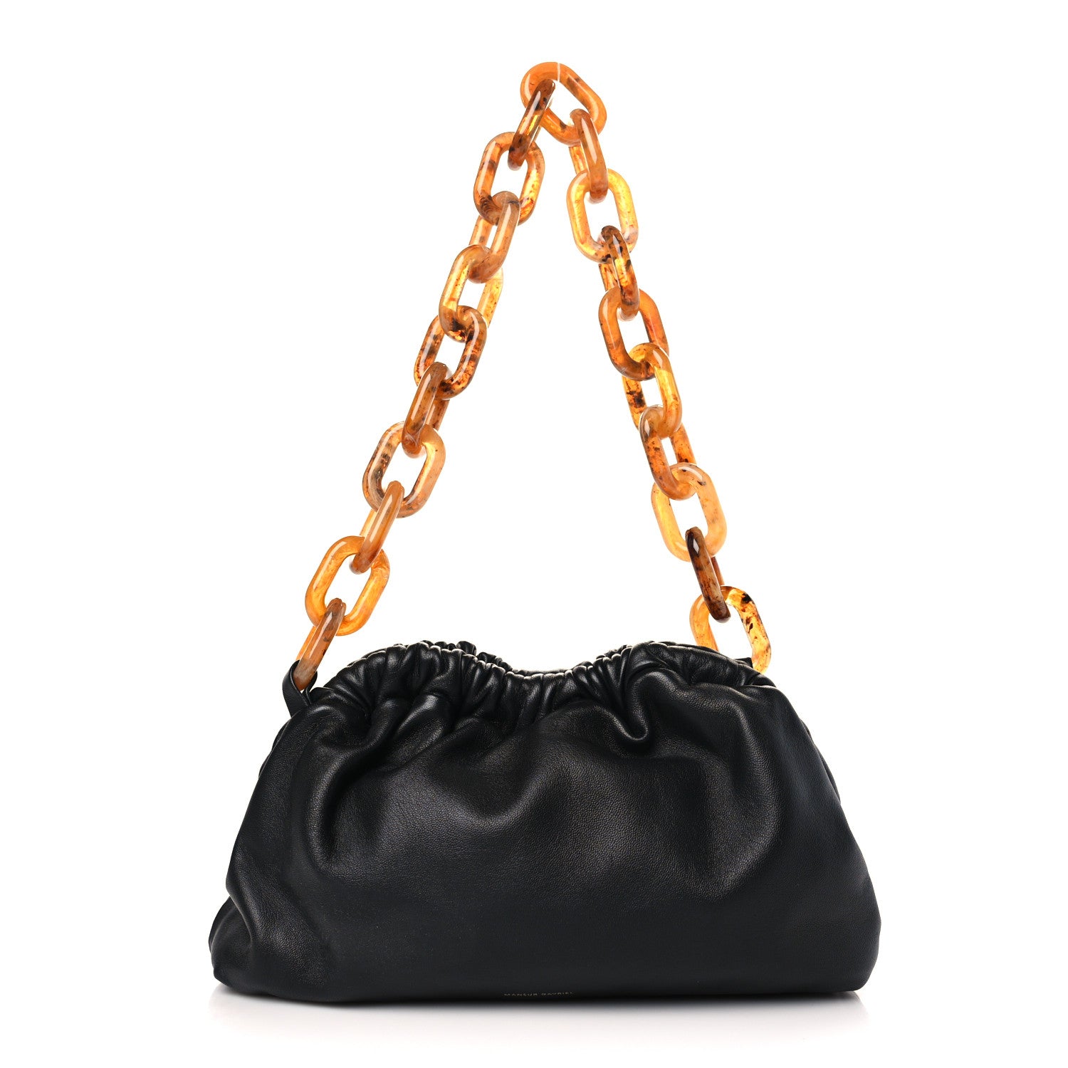 Mansur Gavriel Lambskin Mini Twist Cloud Chain Clutch Black 1 of 8