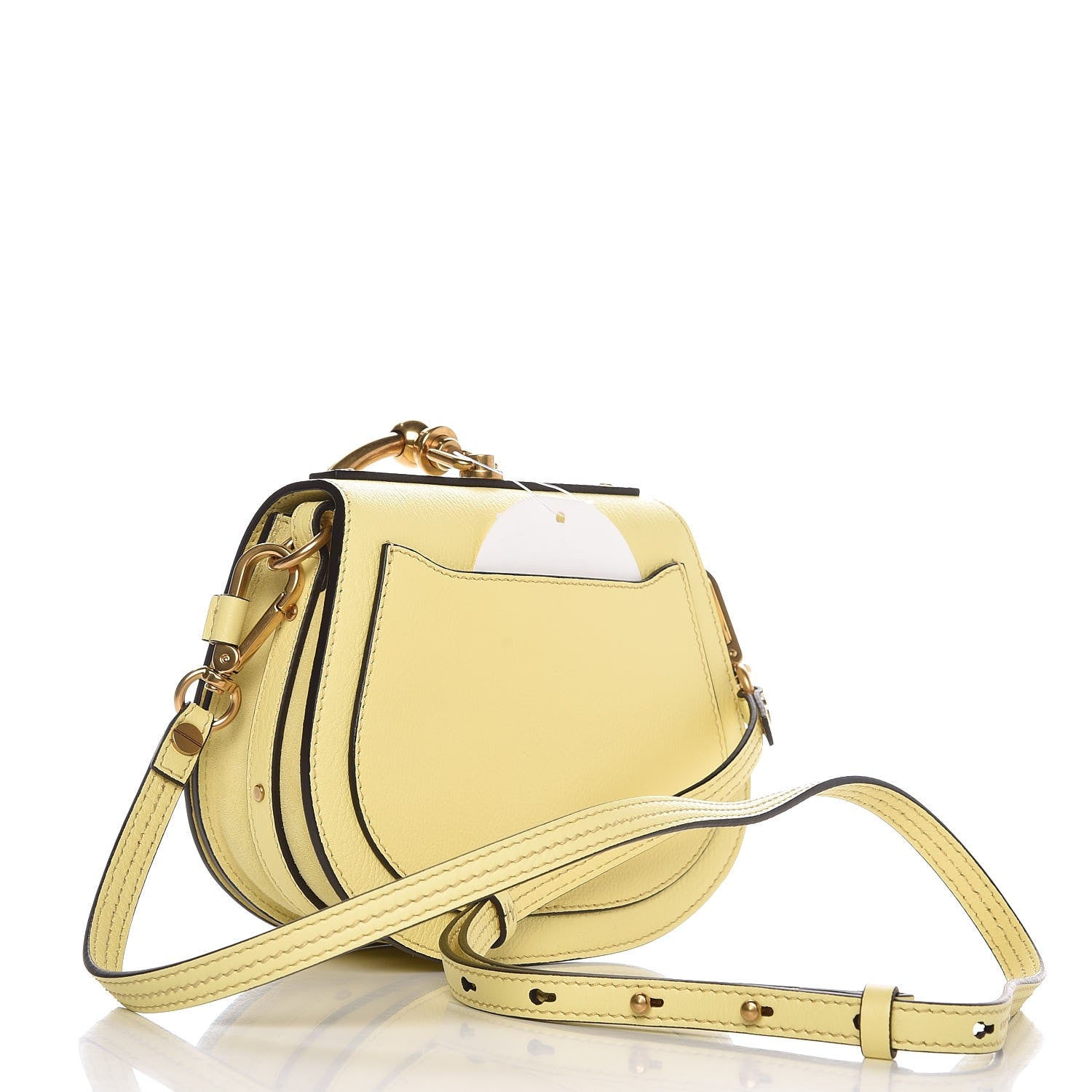 Chloe Calfskin Suede Small Nile Bracelet Bag Lemonade 3 of 7