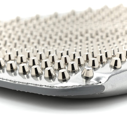 Christian Louboutin Metallic Calfskin Quadro Spikes Loubiclutch Silver 8 of 12