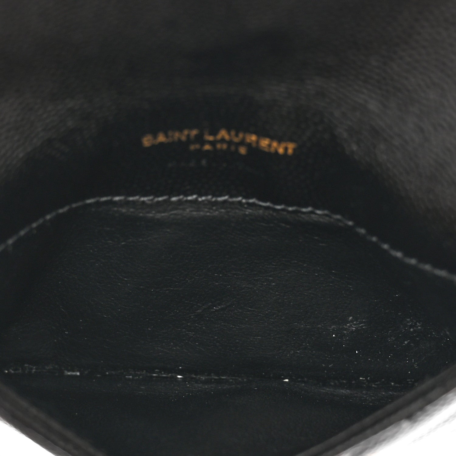 Saint Laurent Grain De Poudre Matelasse Chevron Monogram Compact Wallet Black 6 of 7