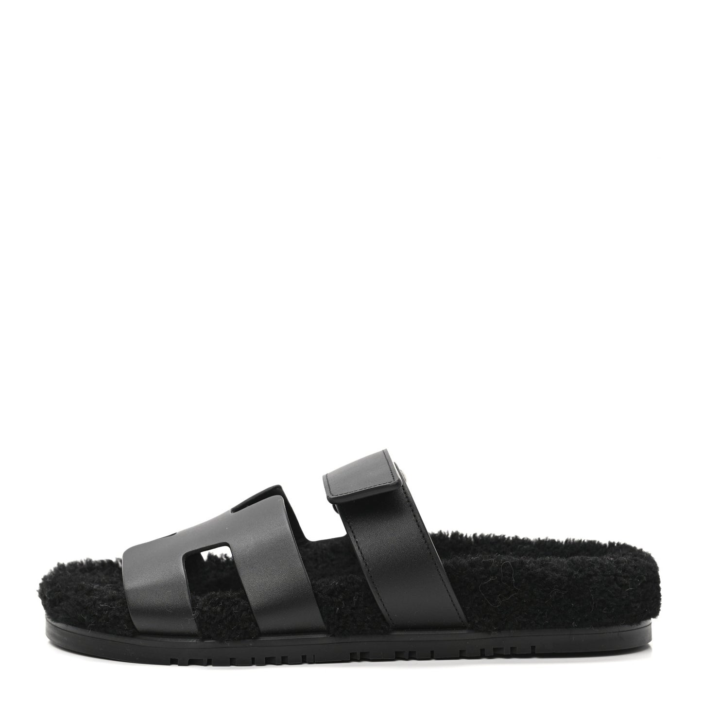 Calfskin Woolskin Womens Chypre Sandals 39 Black