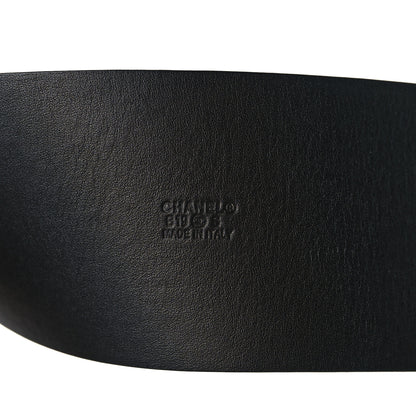 Chanel Suede Pearl Logo Chain Belt 80 32 Black 3 of 7