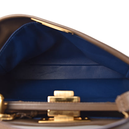 Fendi Vitello Morgan Shiny Nappa Medium Peekaboo Iconic Satchel Foresta Blue 5 of 21