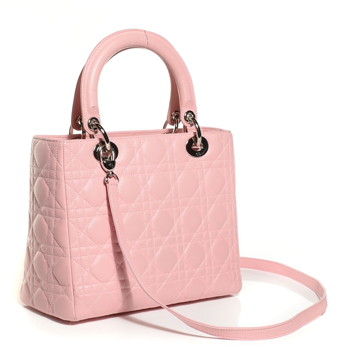 Christian Dior Lambskin Cannage Medium Lady Dior Pink 3 of 7